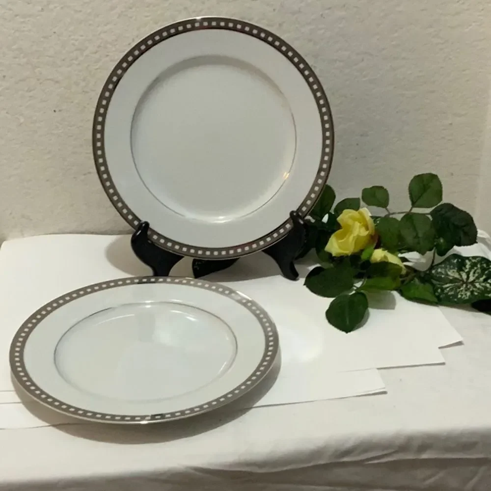 COPY - Mikasa Fine China Platinum Symmetry 10 3/4 “ Set of 4 Dinner  Plate L562…